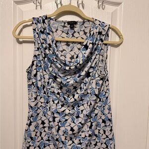 Ann Taylor Factory Blue and White Patterned Camisole